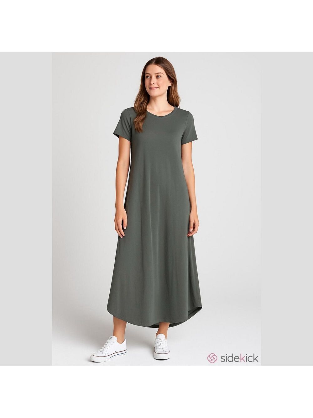 LuLaRoe Jessie Gray Midi Dress Pocket Small